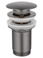 Донный клапан для раковины с переливом 1 1/4 WONZON & WOGHAND, Темный графит (WW-88SS09-BGM)