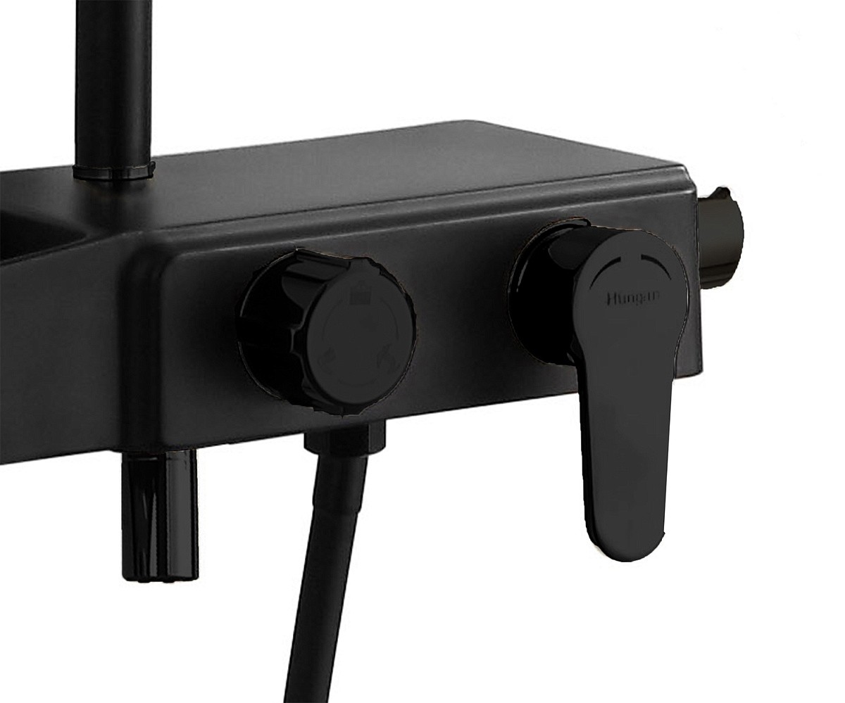 Приобрести душевая система azario с поворотным изливом, черный az-801-2b