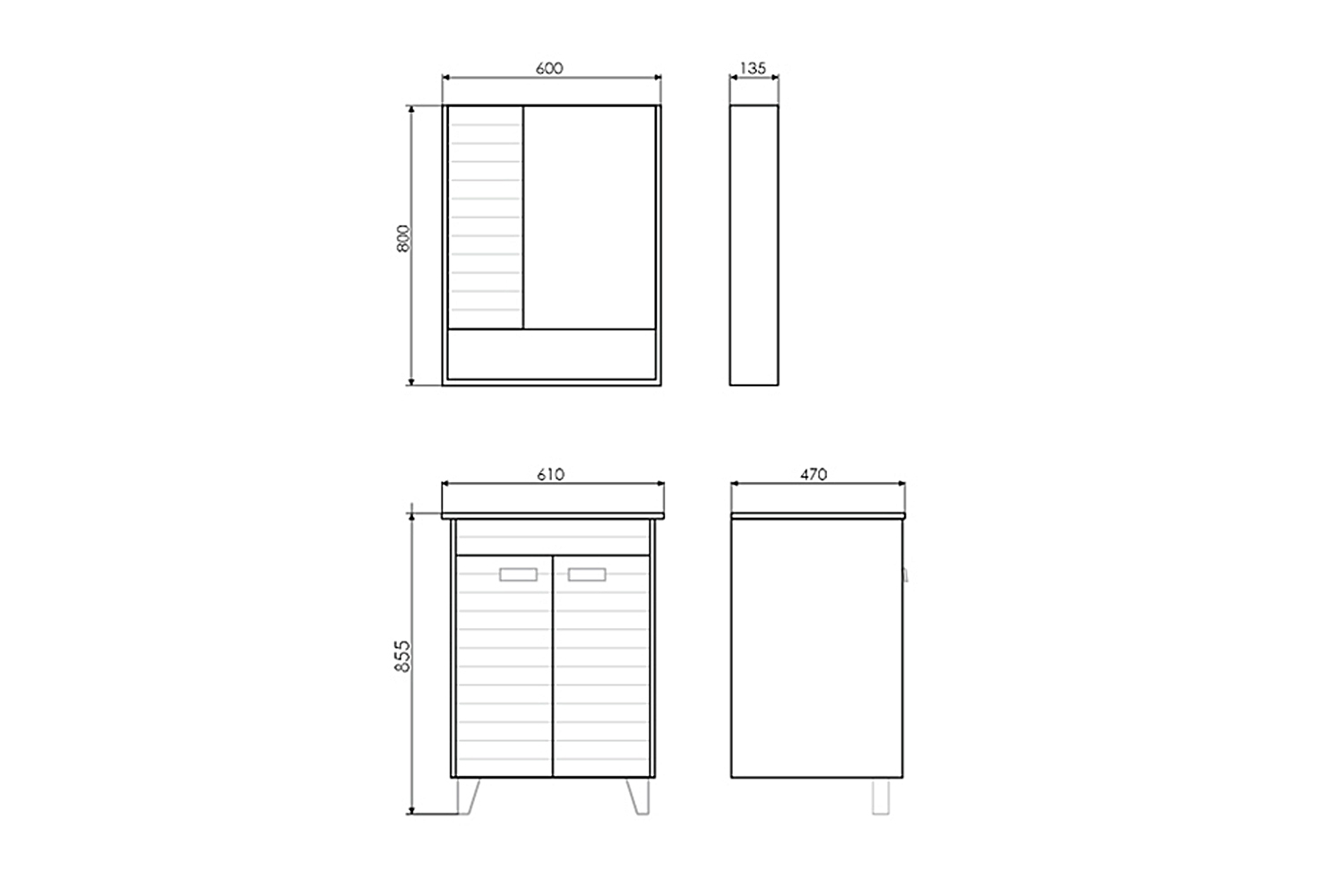 Приобрести сomforty зеркало-шкаф "клеон-60", белый/дуб дымчатый