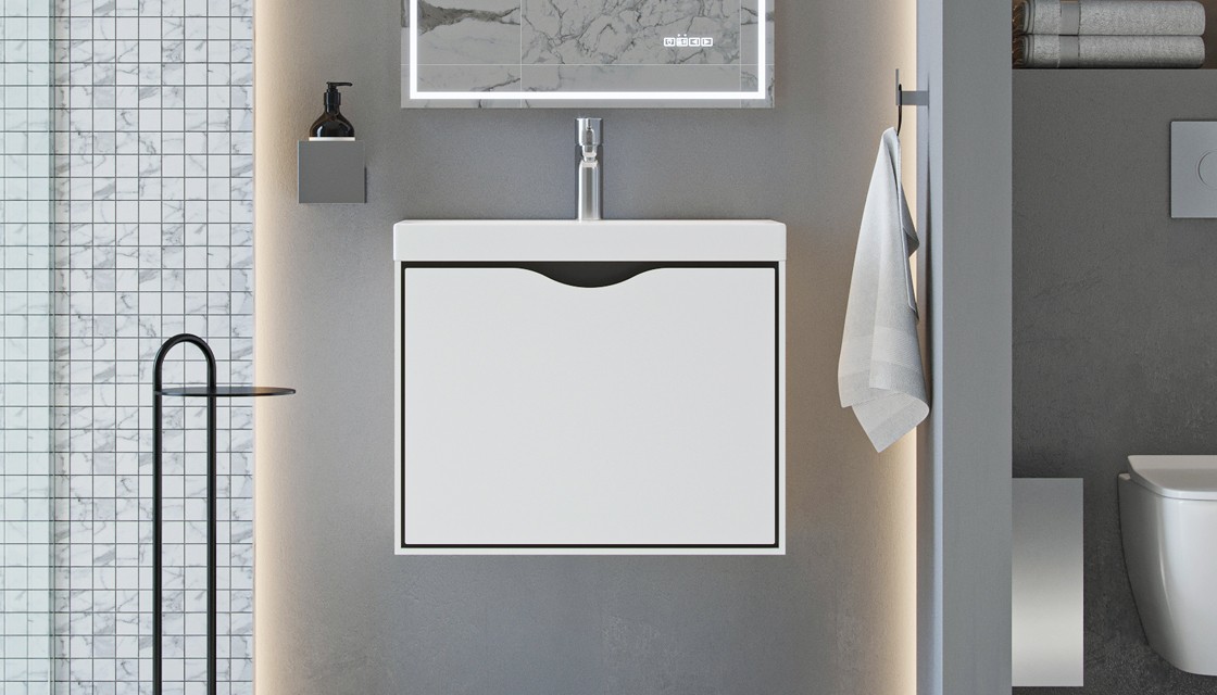 Приобрести тумба подвесная с раковиной velvex rigli 60 см белый/графит tprig.60.1y-21.631.231