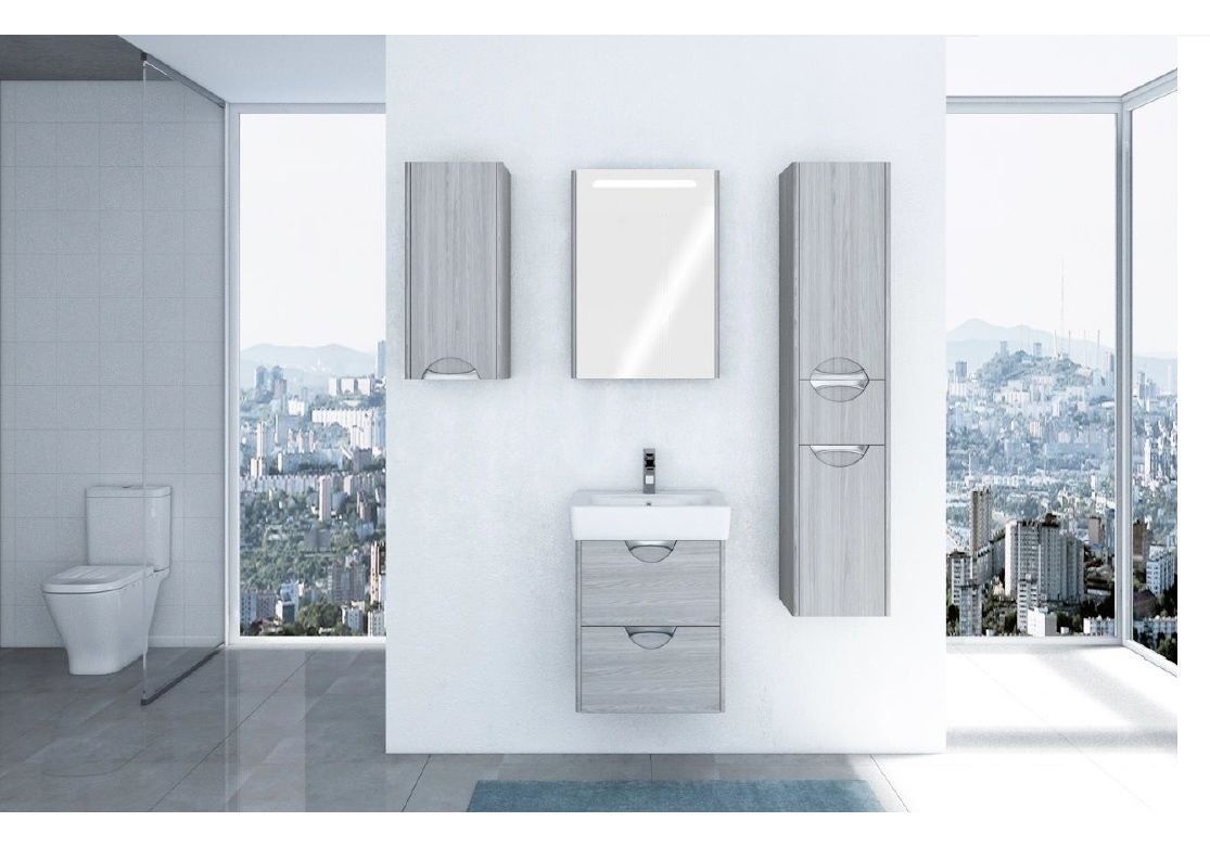 Приобрести тумба подвесная с раковиной акватон сильва 60 см 1a211801siw60, 1wh302186, дуб фьорд