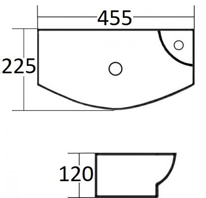 Приобрести раковина накладная /подвесная ceramalux 45 см 7946l