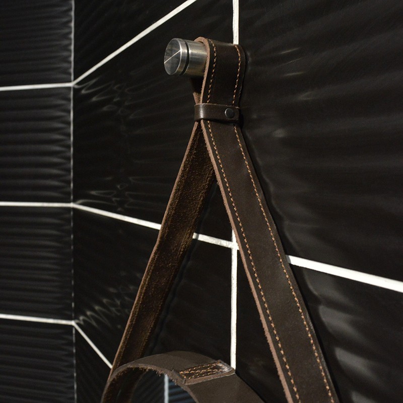 Приобрести azario зеркало капитан d510 мм коричн кожа