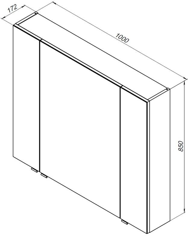 Приобрести aquanet зеркальный шкаф алвита new 100 см, дуб веллингтон белый