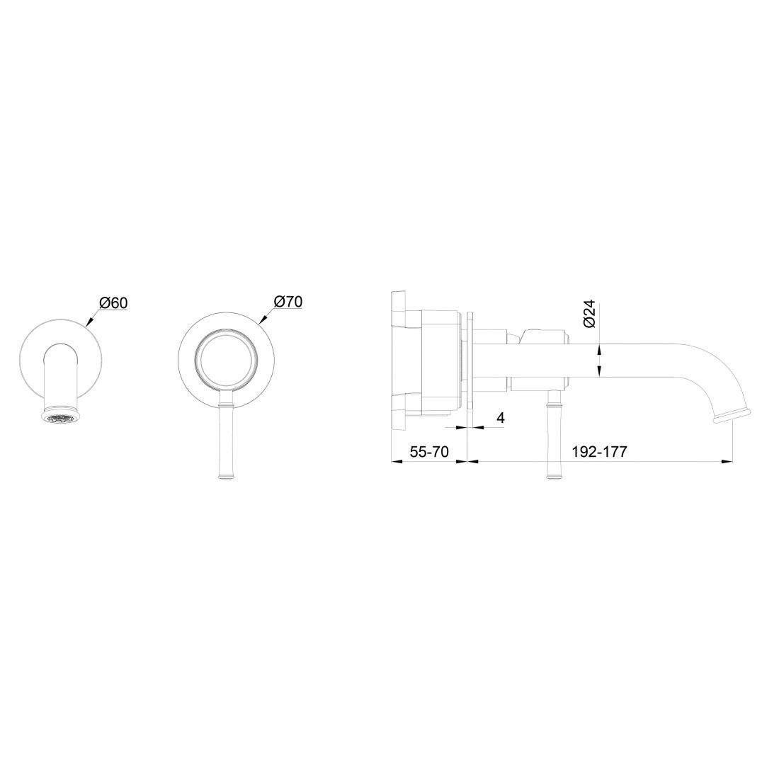 Приобрести смеситель для раковины встраиваемый wonzon & woghand tor, темный графит (ww-88869073-bgm)