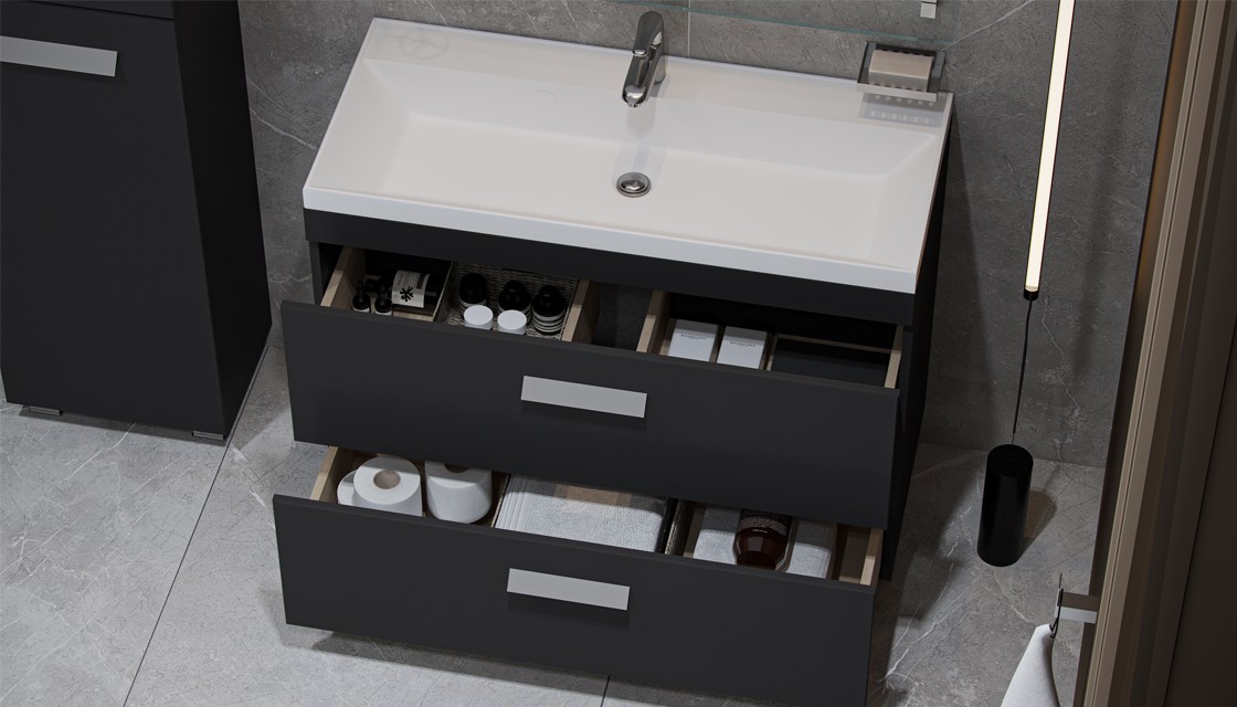 Приобрести тумба напольная с раковиной velvex orlando 100 см графит tnorl.100-232