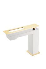 Boheme Смеситель для раковины Q, белый\золото 141-WG