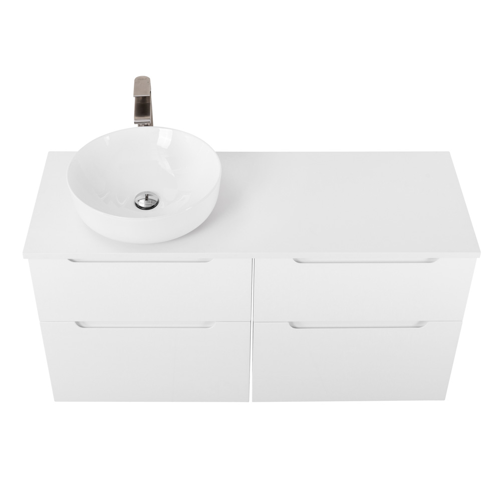 Приобрести belbagno тумба со столешницей etna-h60 120 см, подвесная bianco lucido, раковина слева