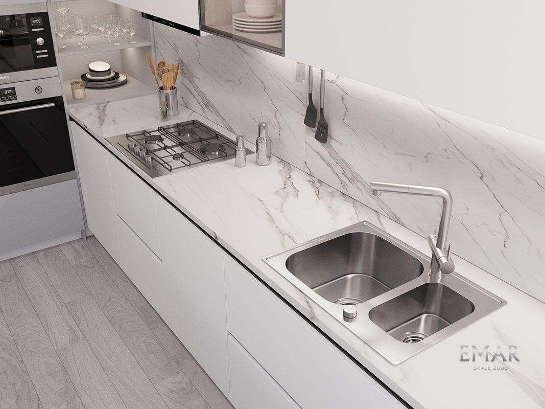 Приобрести oulin кухонная мойка 62х47 см, сатин oulin ol-0304