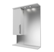 Mirsant Зеркало шкаф Камилла 60 см, с подсветкой, белый, левый УТ000004931