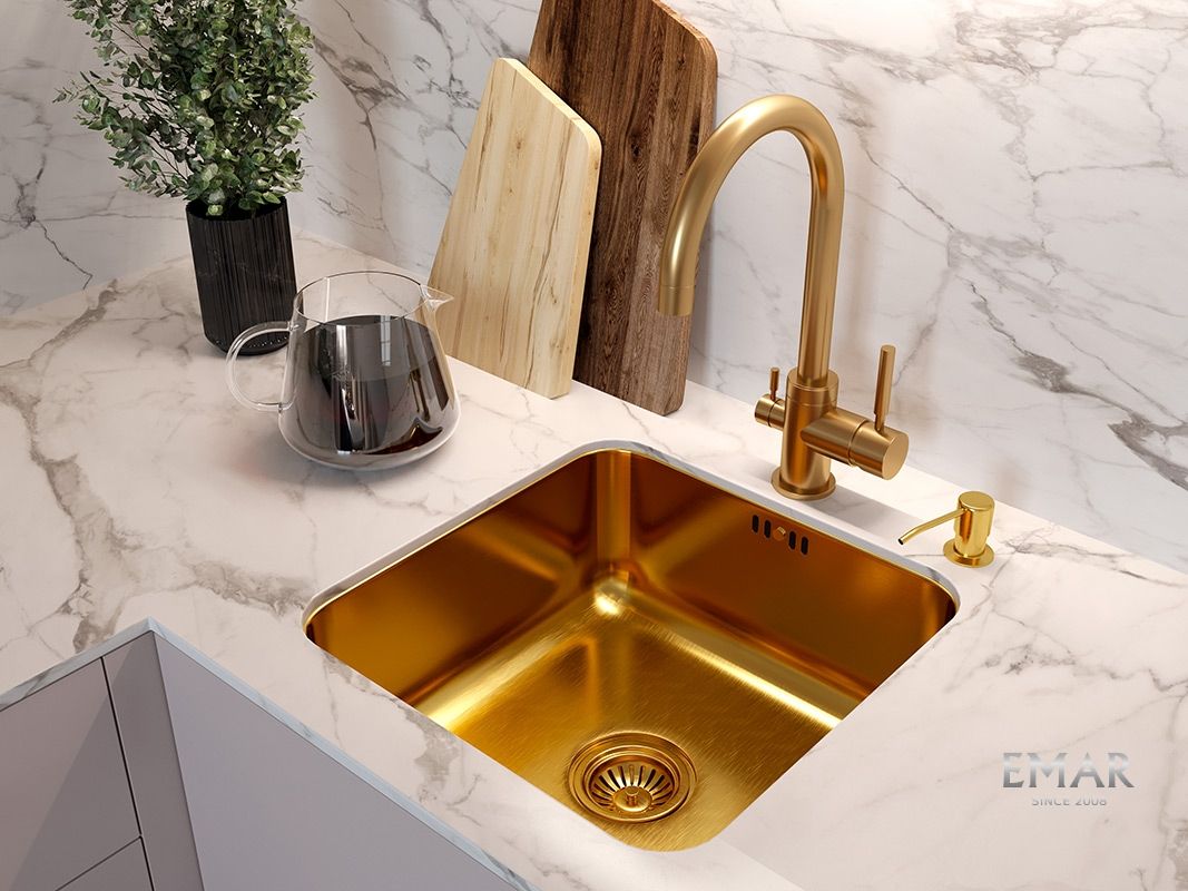 Приобрести emar смеситель для кухни, золото ecb - 3007 pvd golden