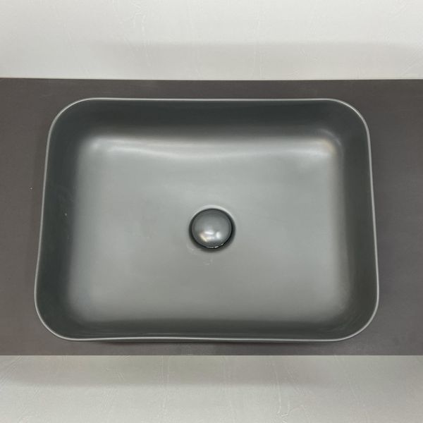 Приобрести comforty раковина накладная t-y9378mdh 50х41 см, графит матовая