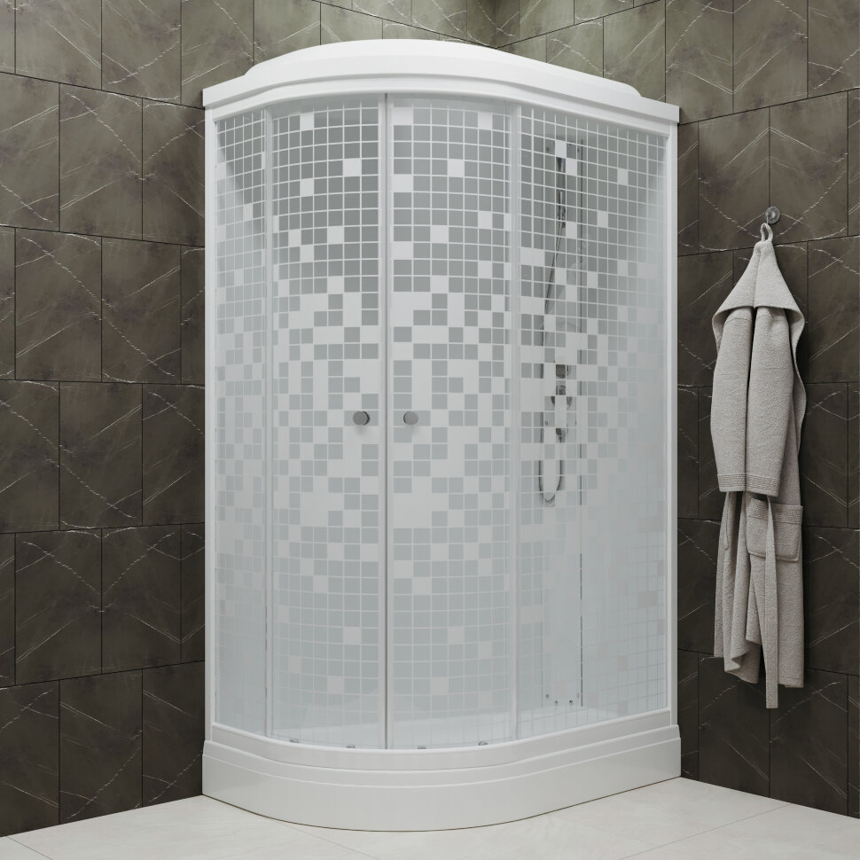 Приобрести тритон душевое ограждение коралл а 120х80 см, белая, узор, правое щ0000043488