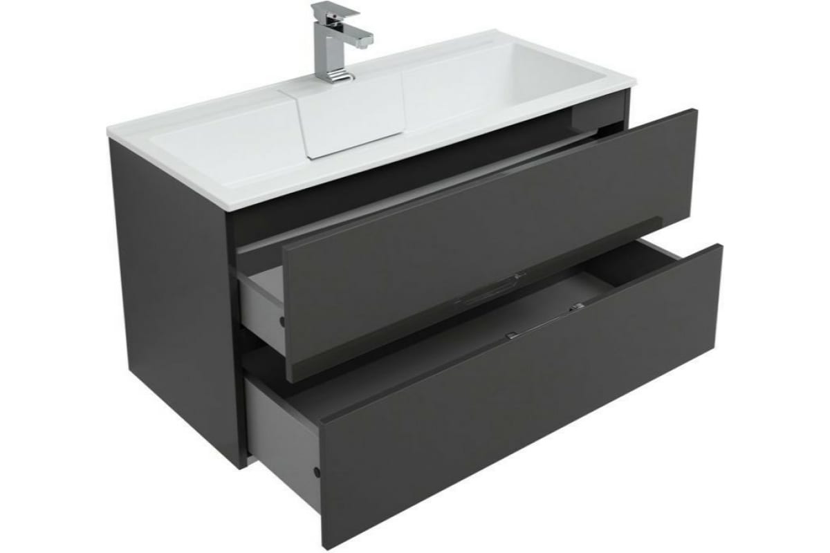 Приобрести aquanet тумба с раковиной алвита 100 см, серый антрацит