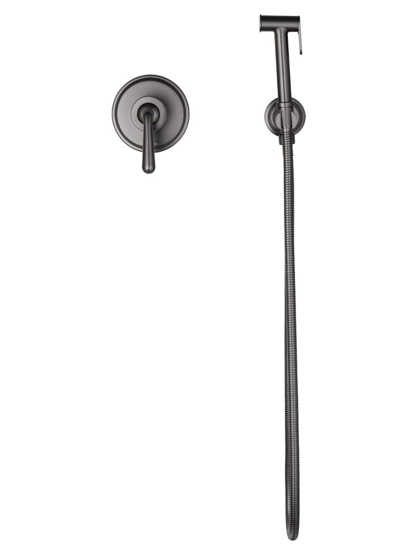 Приобрести смеситель с гигиеническим душем встраиваемый wonzon & woghand steam, темный графит (ww-88849008-bgm)