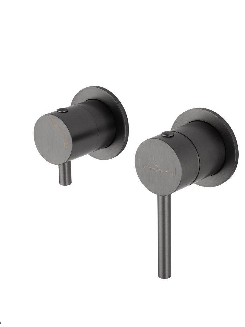 Приобрести смеситель для душевой системы встраиваемый wonzon & woghand stick, темный графит (ww-838017-bgm)