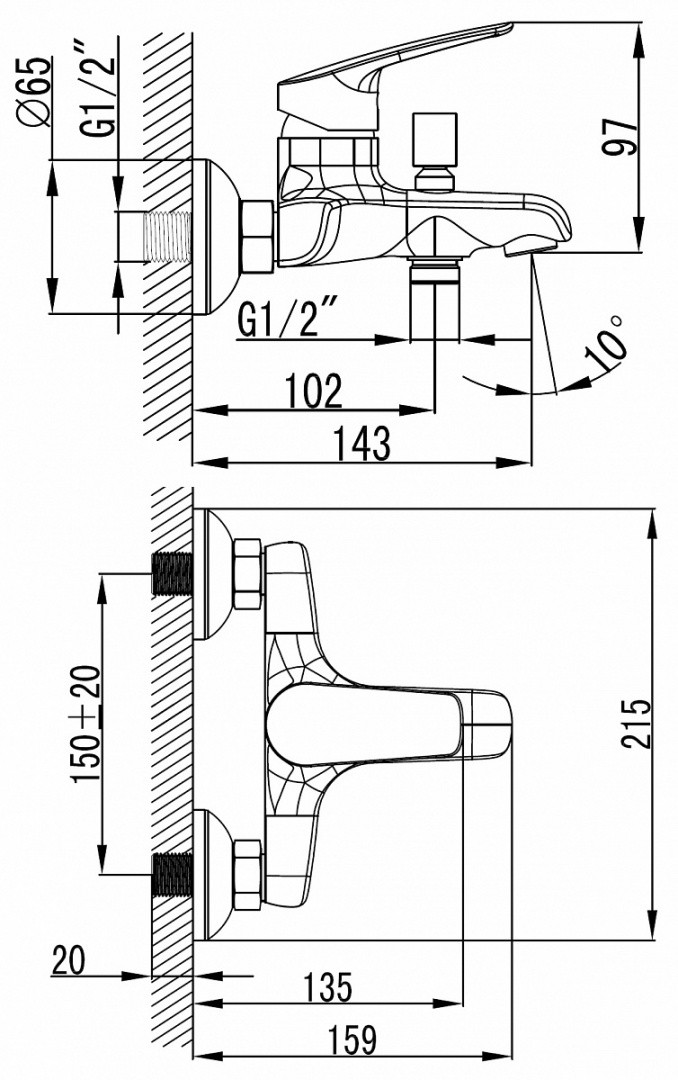 Приобрести azario смеситель для ванны tavira, с ручным душем, хром az-wke238040c