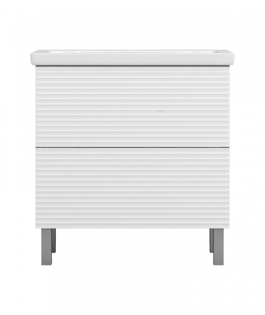 Приобрести vigo тумба с раковиной otti 80см, 2 ящика, напольная, белая tn.ott.com.80.2y