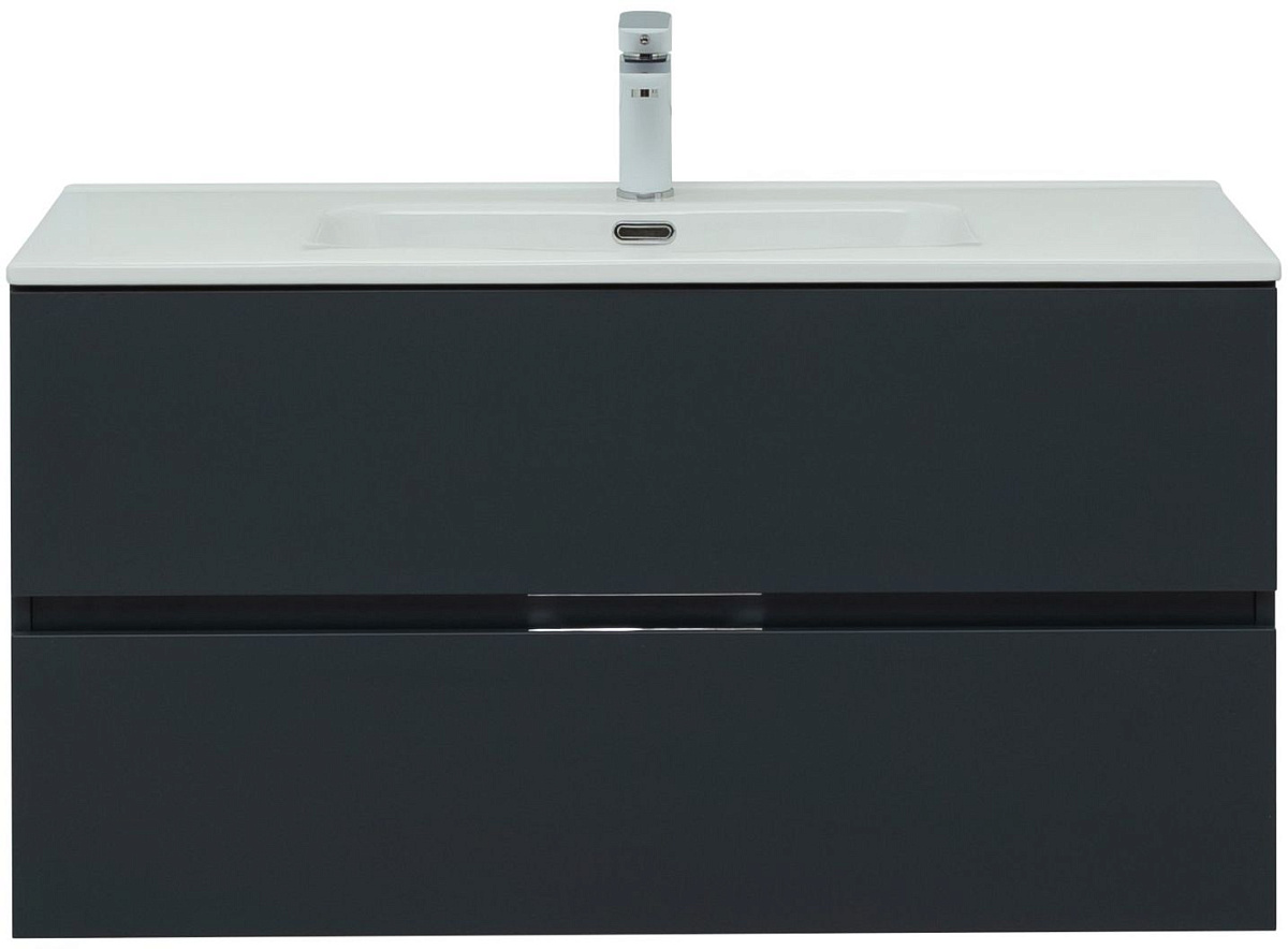 Приобрести aquanet тумба с раковиной алвита new 100 см, 2 ящика, антрацит