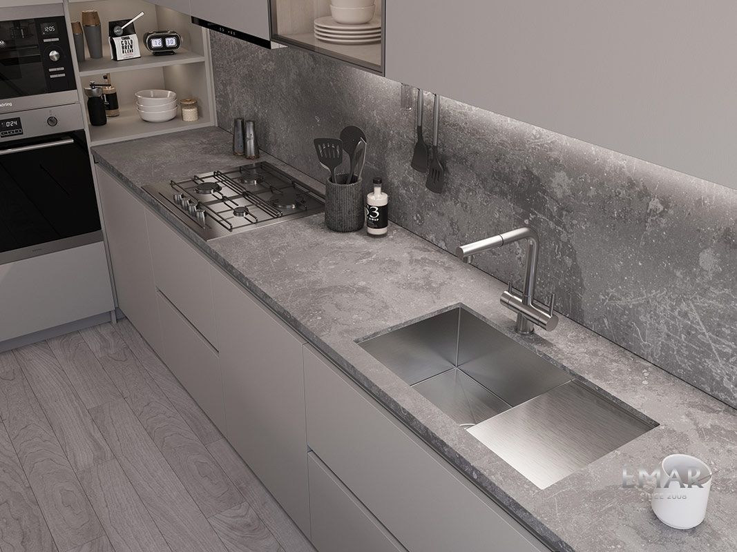 Приобрести emar кухонная мойка 70х40 см, сатин emb-124 pvd nano satine