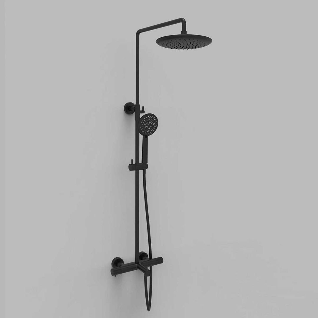 Приобрести vincea душевая стойка desire, термостат, черная матовая vsfs-1d1tmb