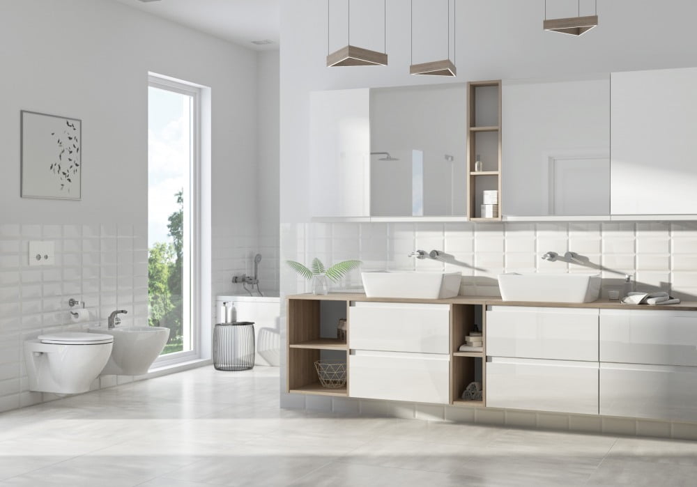 Приобрести cersanit moduo тумба с раковиной, подвесная, 60 см, белая