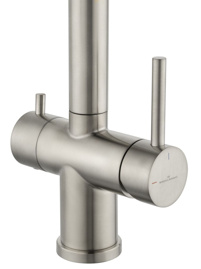 Приобрести смеситель для кухни с гибким изливом и подключением фильтра wonzon & woghand, брашированный никель (ww-88458009-bn)