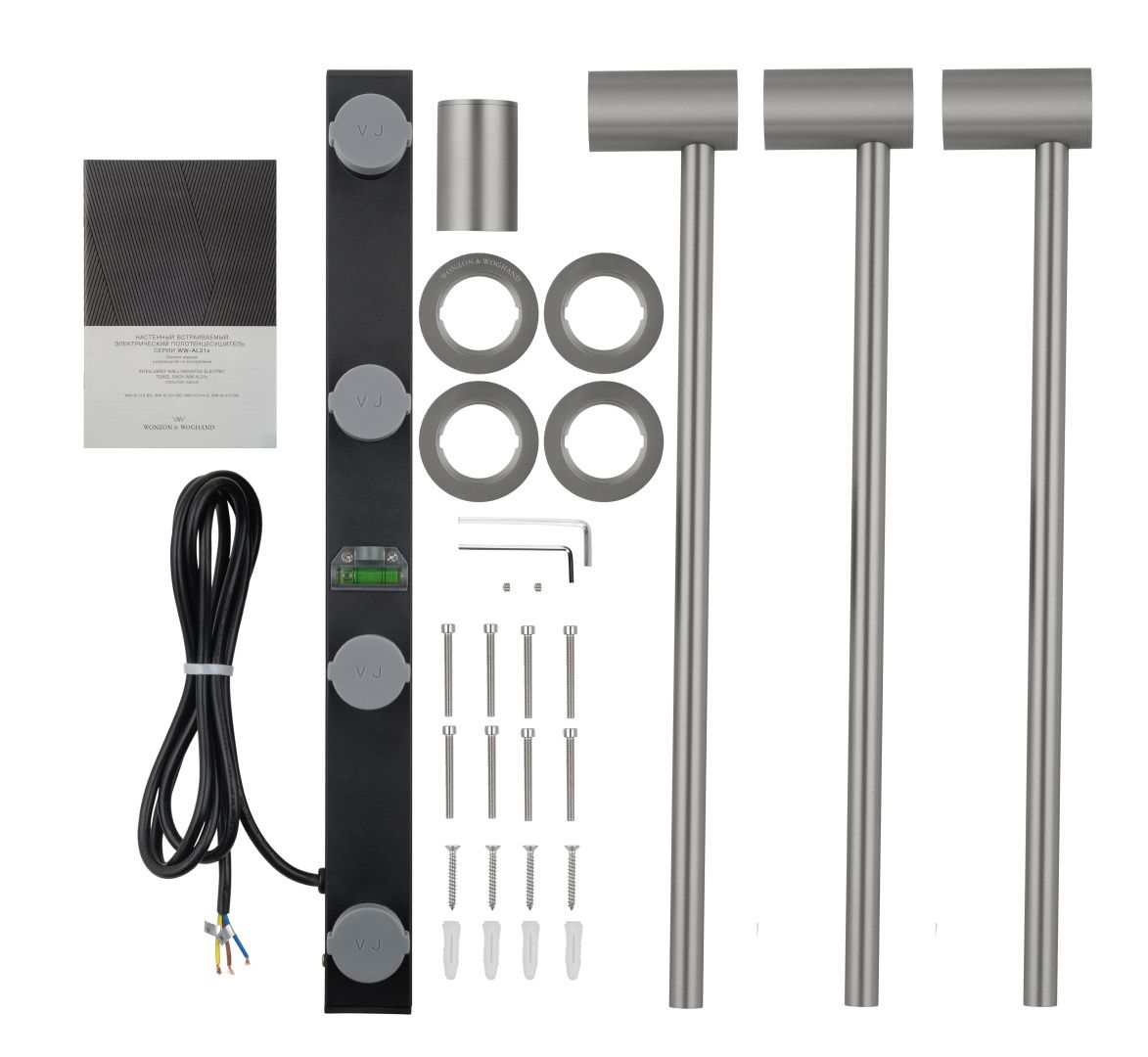 Приобрести полотенцесушитель электрический встраиваемый wonzon & woghand hamburg, брашированный никель (ww-al313-br)