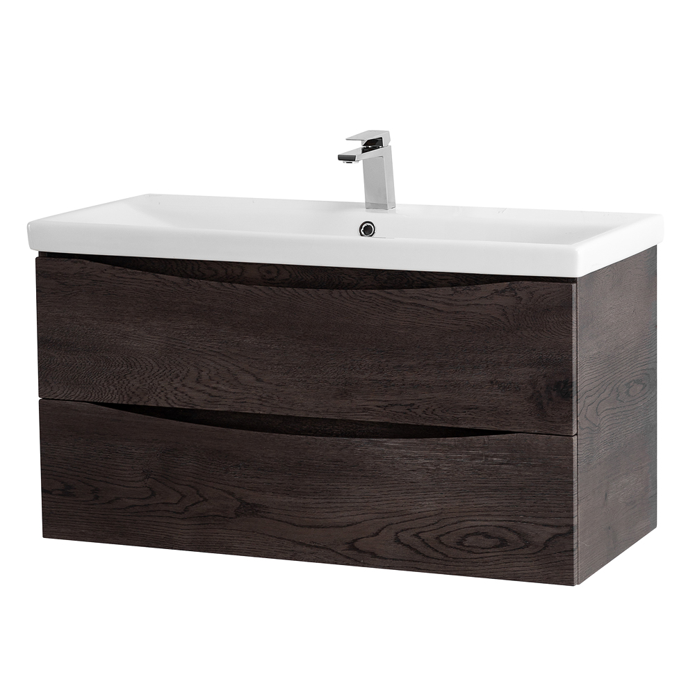 Приобрести belbagno тумба с раковиной marino-cer 90 см, подвесная rovere nature grigio, белая раковина