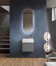 Cezares Тумба подвесная с раковиной PREMIUM 50 см Plisse Grigio nuvola, серая 55434