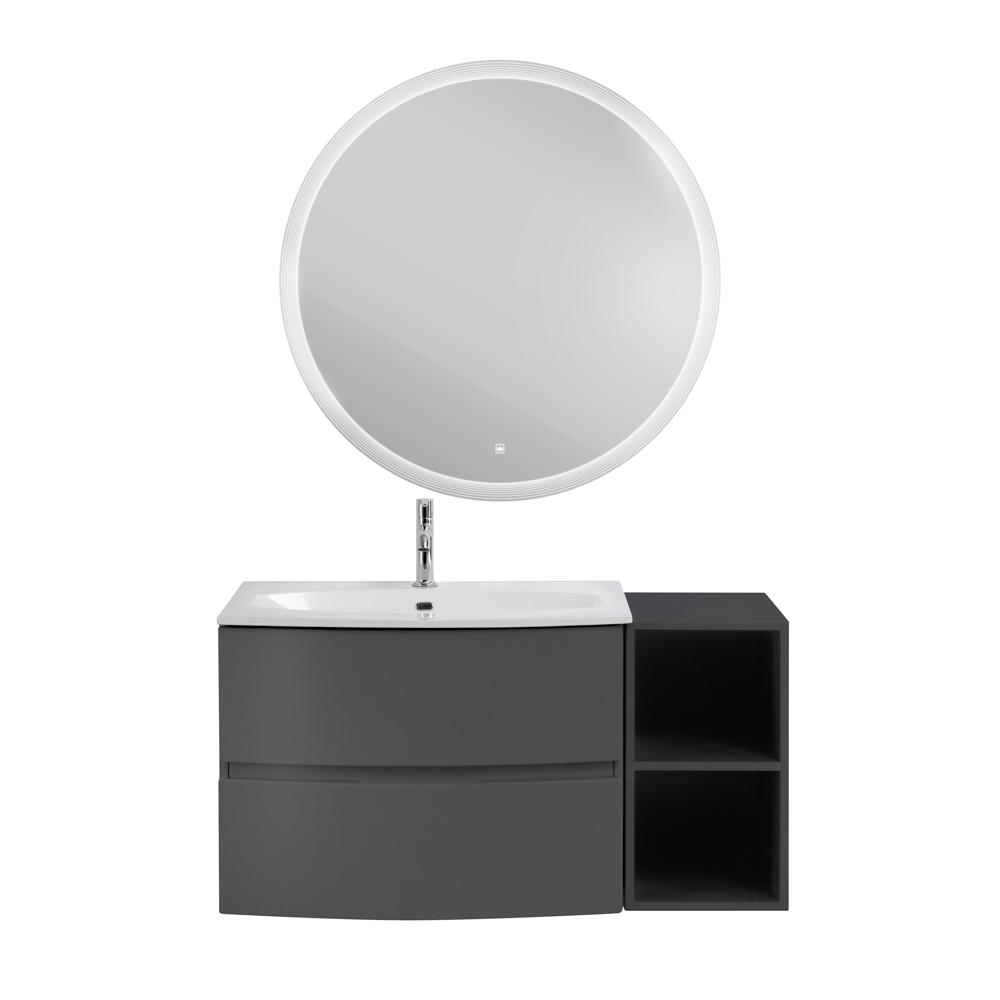 Приобрести cezares тумба подвесная с раковиной elettra 104 см grafite, литьевой мрамор, графит 55522