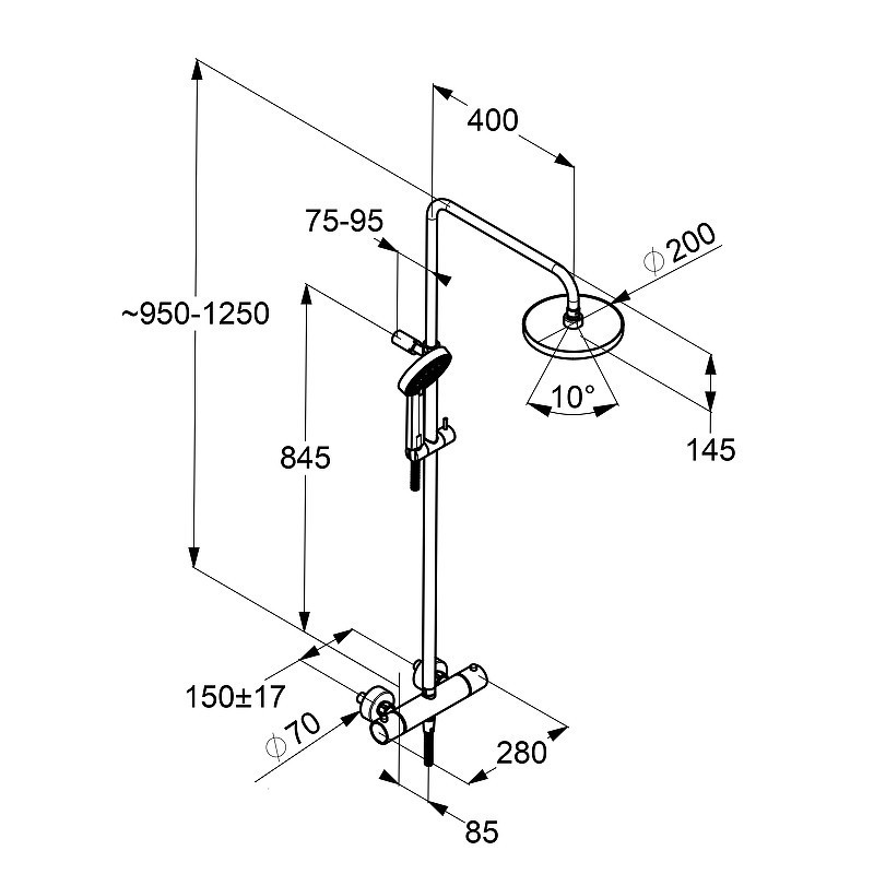 Приобрести kludi a-qa dual shower system душевая система с термостатом, арт. 6609505-00