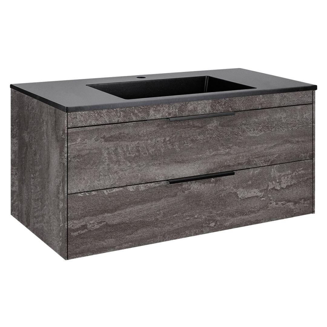 Приобрести vincea тумба подвесная chiara 100 см, серый камень с серой раковиной vmc-2c2100gs;vcb-13100g