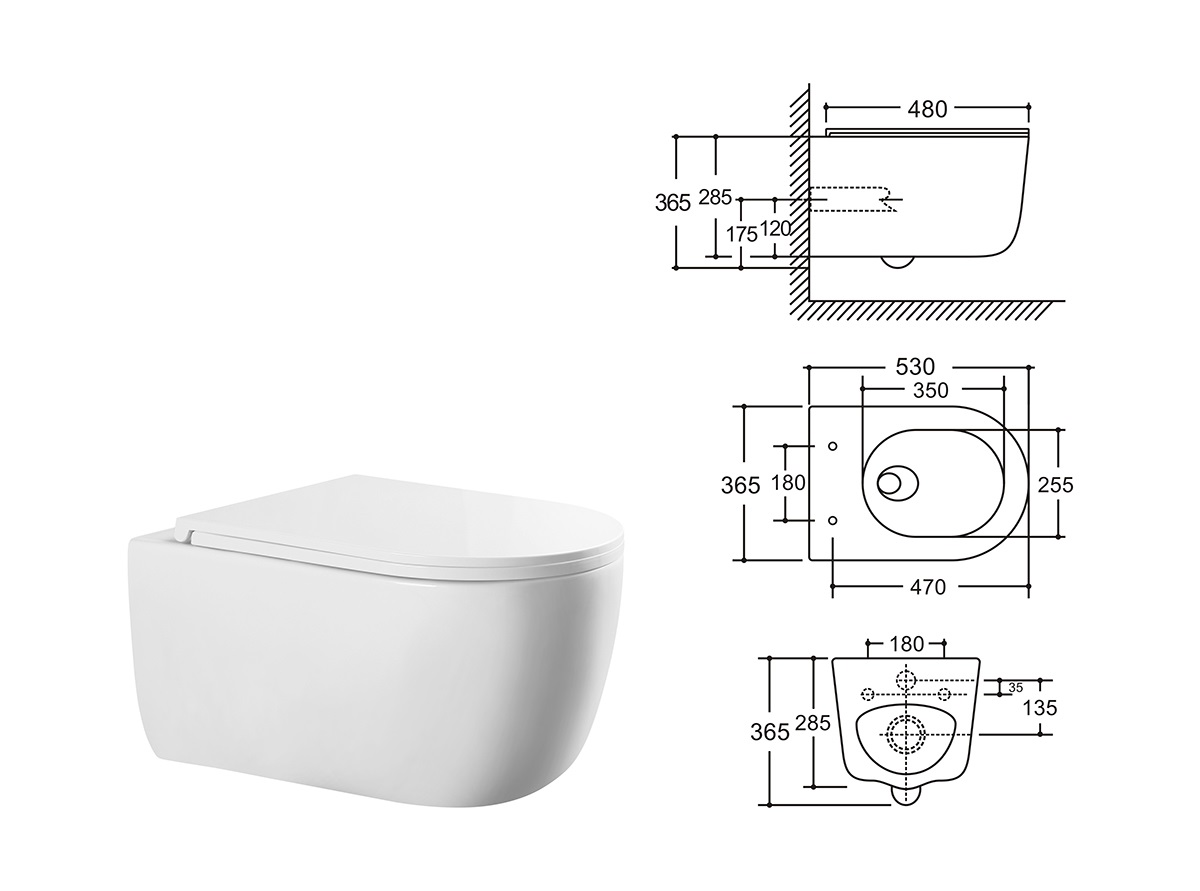 Приобрести sole унитаз подвесной typhoon, безободковый с сиденьем дюропласт, микролифт ут000081571
