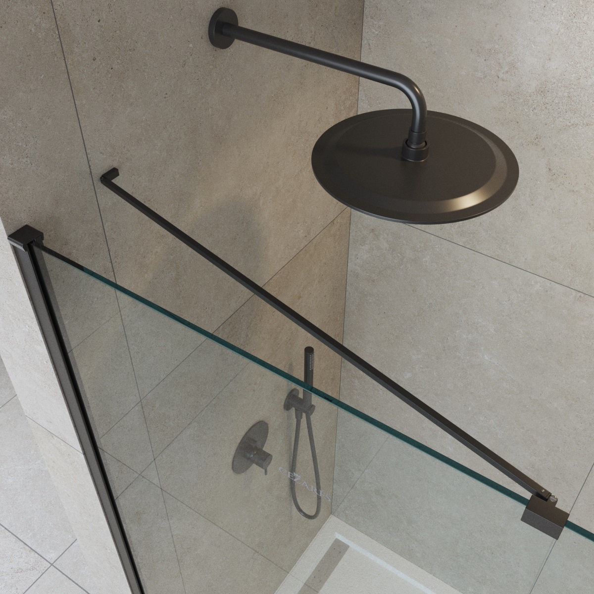 Приобрести cezares душевая перегородка liberta 105 см, черный liberta-l-1-tb-105-c-nero