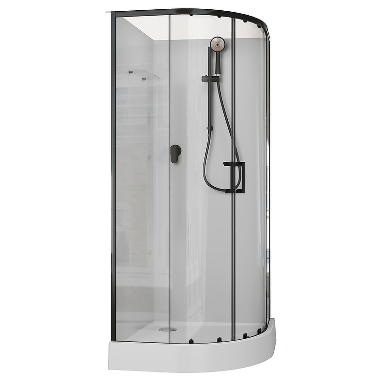 Приобрести aquanet душевая кабина passion evo r black 80x80 см