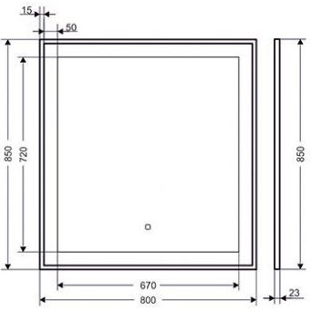 Приобрести mirsant зеркало адель 80 см с подсветкой ут000049091