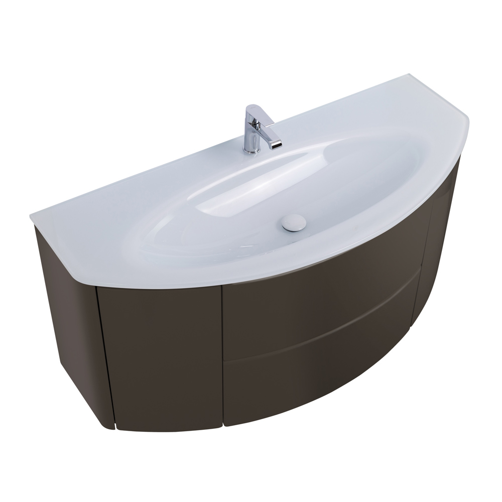 Приобрести cezares тумба подвесная с раковиной eden 121 см grigio talpa opaco, стекло,серая 54407