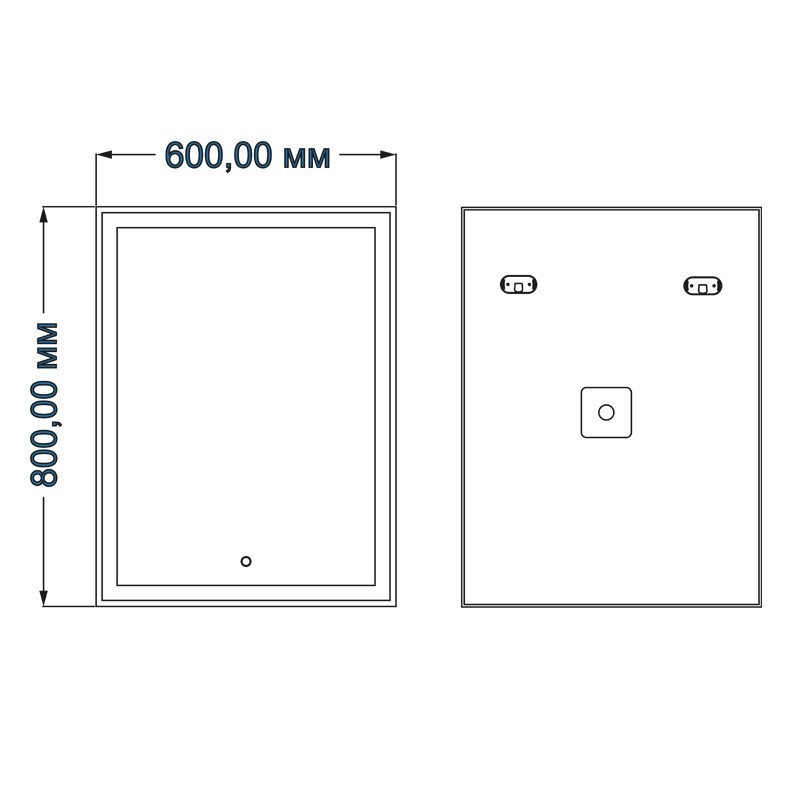 Приобрести azario зеркало minio 600*800, белый, влагостойкое с сенсорным выключателем cs00066631