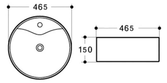 Приобрести раковина-чаша ceramalux 46 см 9008в