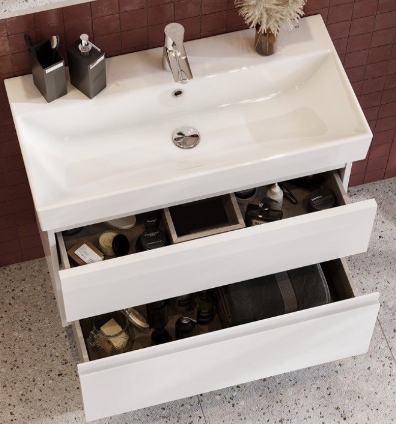 Приобрести тумба подвесная roca oleta с раковиной 80 см, белый матовый