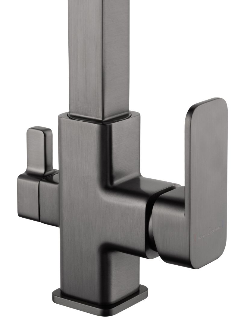 Приобрести смеситель для кухни с гибким изливом и подключением фильтра wonzon & woghand, темный графит (ww-88458012-bgm )