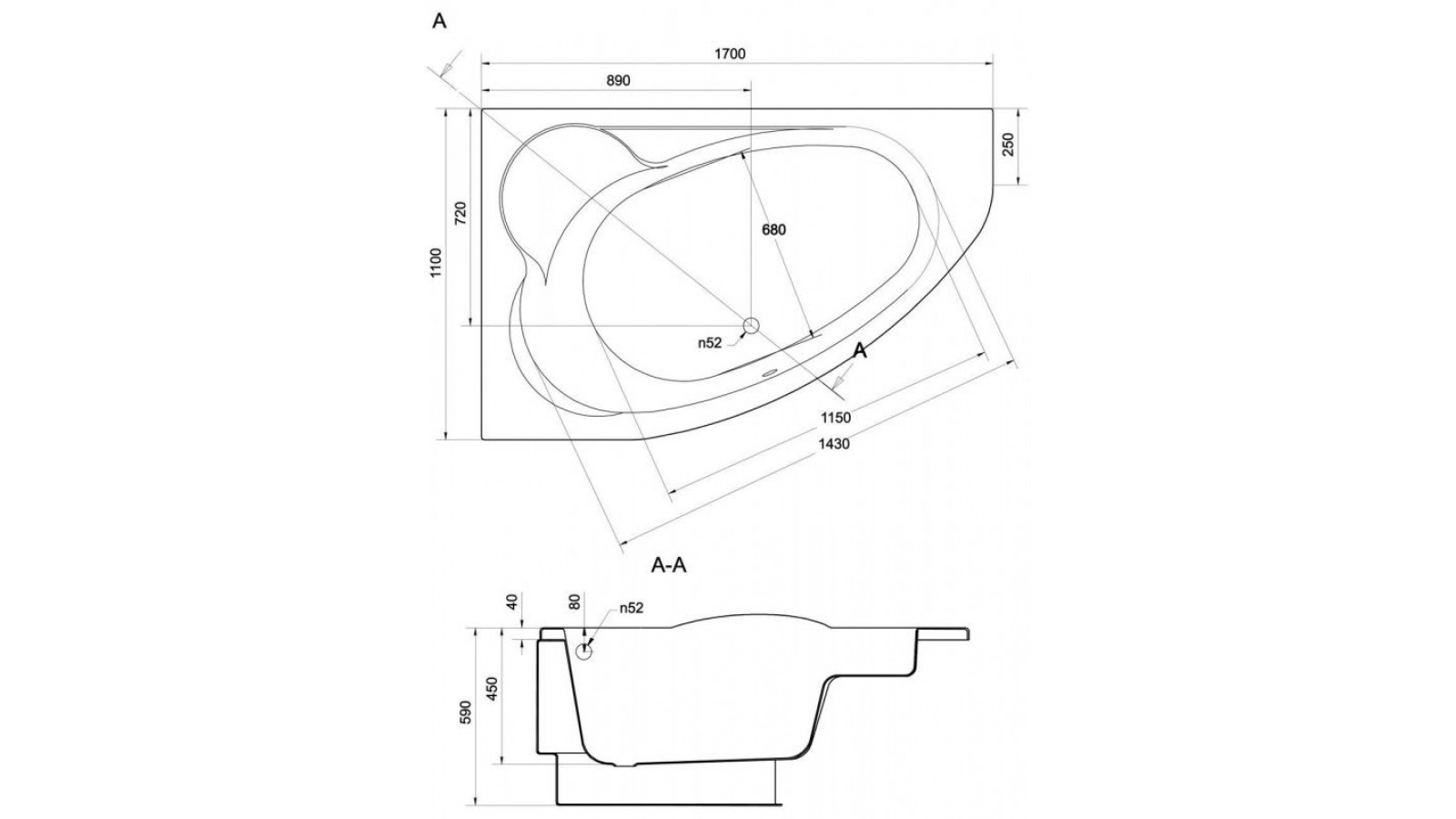 Приобрести акриловая ванна cersanit kaliope 170x110 см правая