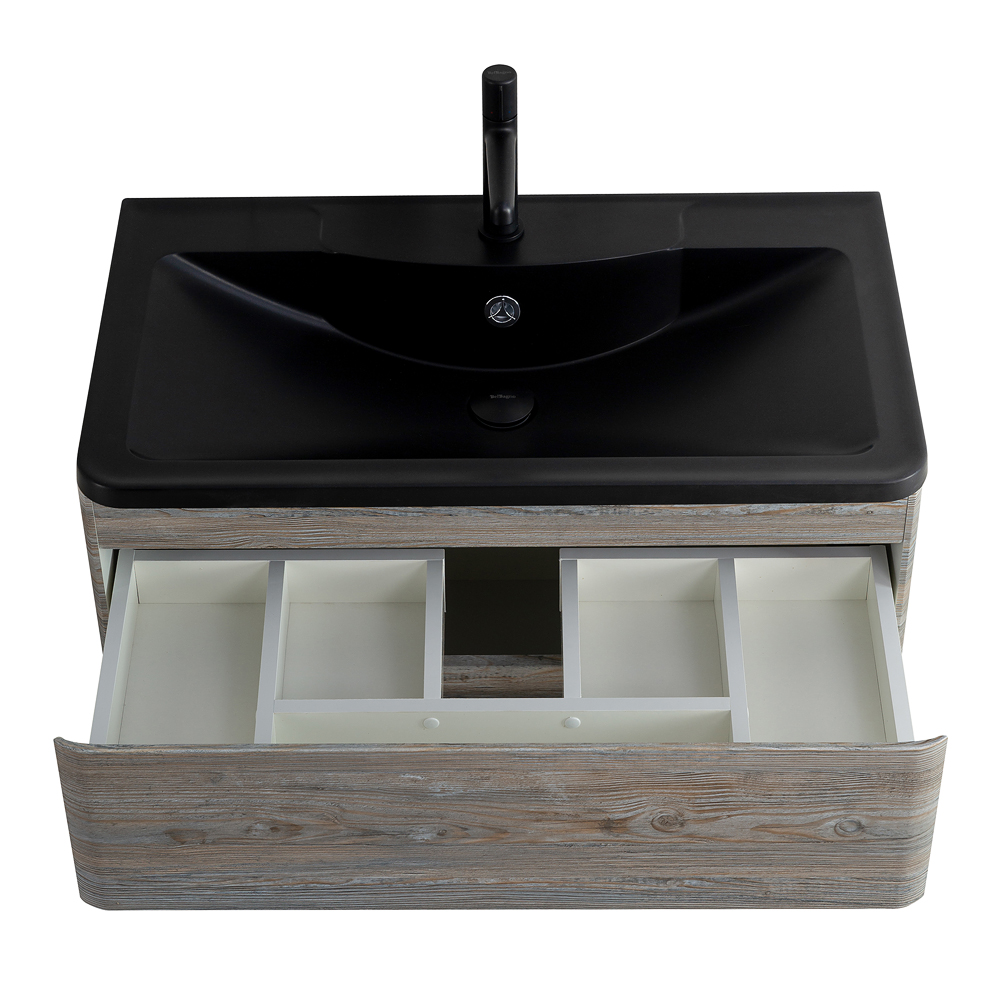 Приобрести belbagno тумба с раковиной albano 100 см, подвесная pino scania, чёрная раковина