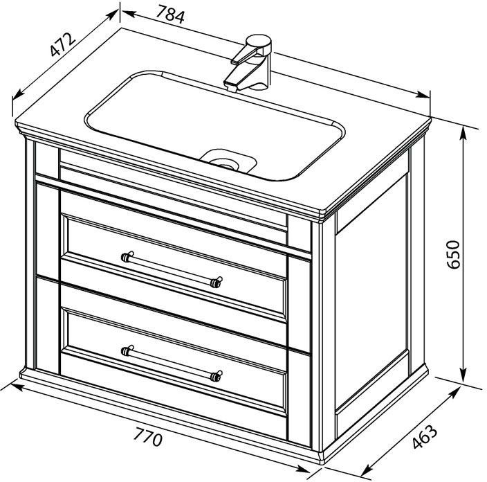 Приобрести aquanet тумба с раковиной бостон м 80 см, белая 00212668