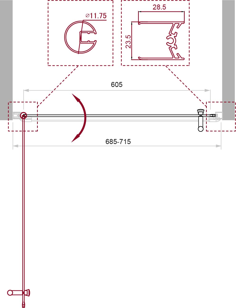 Приобрести belbagno дверь душевая 70 см uno-b-1-70-ch-cr