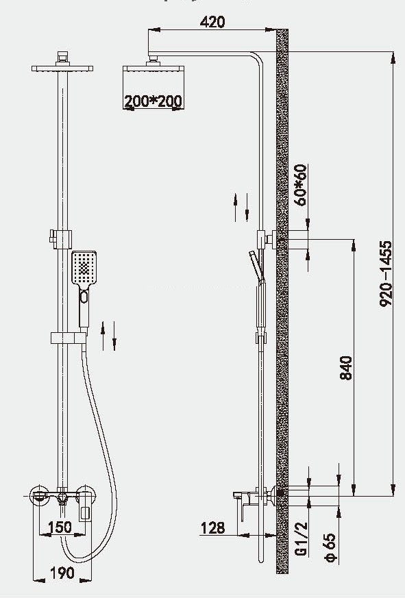 Приобрести душевая система vieir sera 1455 мм, белый v353562f