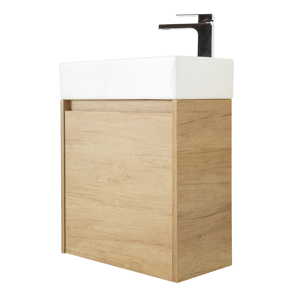 Приобрести belbagno тумба с раковиной kraft mini 50 см, подвесная rovere nebrasca nature левосторонняя, белая раковина