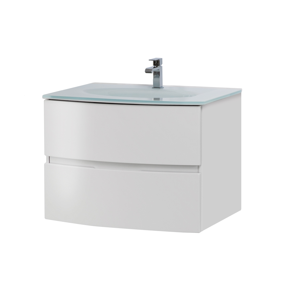 Приобрести cezares тумба подвесная с раковиной elettra 75 см bianco opaco, стекло, белая 55521