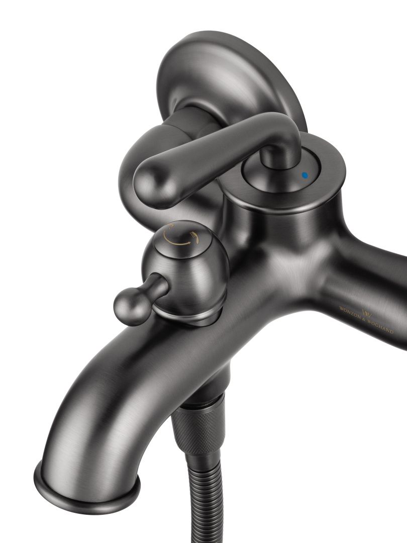 Приобрести смеситель для ванны с душем wonzon & woghand steam, темный графит (ww-88639008-bgm)